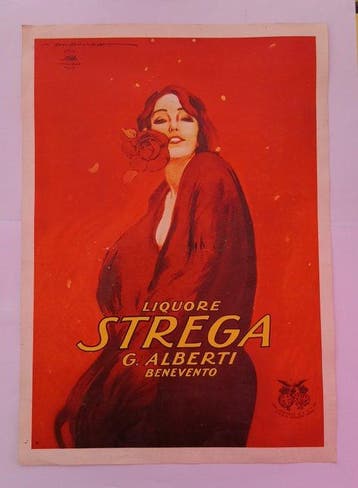 M. Dudovich Woman in Red - Liquore Strega - G. Alberti