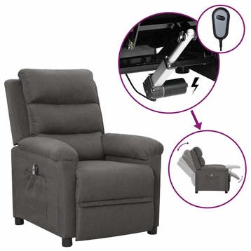 vidaXL Fauteuil elektrisch verstelbaar stof donkergrijs, Verzenden, Nieuw