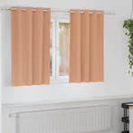 vidaXL Zwart-out Gordijnen met Ringen 2 pcs Licht Bruin 140, Verzenden, Nieuw, Bruin