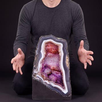 Topkwaliteit - Vivid Amethyst & Agate - 34x20x18 cm - Geode-
