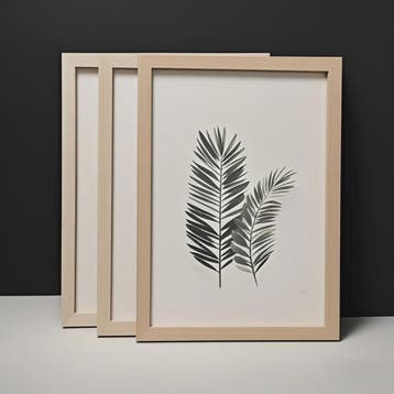 Set van 3 Houten Fotolijsten (A4/A3) - Zwart, Wit & Naturel, Verzenden, Nieuw