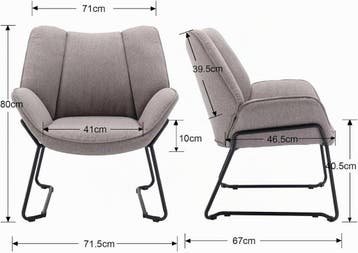 Fauteuil met armleuning - Relaxfauteuil - Relaxstoel - Grijs, Huis en Inrichting, Fauteuils, Verzenden, Zo goed als nieuw