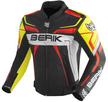 Berik Absolute Race Zwart Neon Geel Neon Rood Wit Leren, Nieuw met kaartje, Jas | leer, Berik, Heren