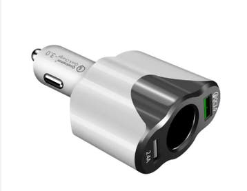 DrPhone CAR3 - 2 Poorten + 1 Sigarettenplug Autolader - Snel, Verzenden, Nieuw