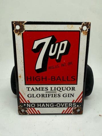 7Up - 7Up High-Balls No Hang-Overs - Emaille bord - Emaille