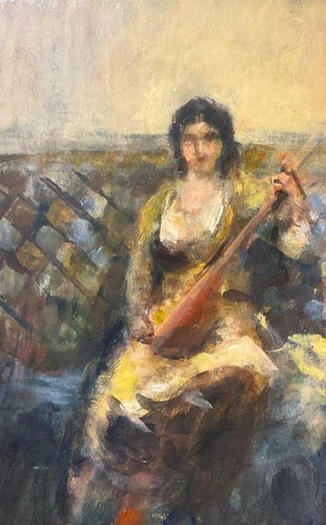 Italiaanse school (XX) - Suonatrice di Mandolino