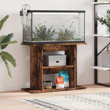 vidaXL Aquariumstandaard Gerookt Eikenhout 80x35x60 cm, Verzenden, Nieuw