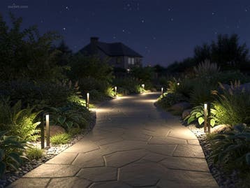 (32x) 7W LED zand zwart Tuinlamp 60cm warm   wit..., Nieuw