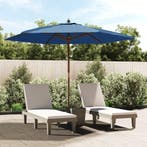 vidaXL Parasol met houten paal 299x240 cm azuurblauw, Verzenden, Nieuw, 2 tot 3 meter