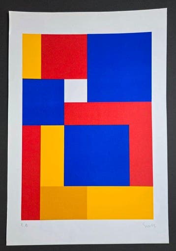 Siep Van Den Berg (1913-1998) - Geometrische compositie, Antiek en Kunst