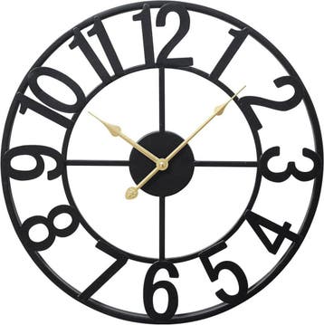 Tyme Wandklok Industrieel - 60cm Klok Modern - Analoog -, Ophalen of Verzenden, Zo goed als nieuw