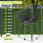 Tuinstoelen - Weerbestendig - Met armleuning - Set van 2 - Z, Verzenden, Zo goed als nieuw