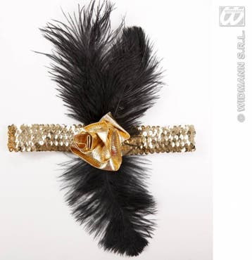 1920s pailletten hoofdband goud met bloem en veren, Kleding | Dames, Ophalen of Verzenden, Nieuw