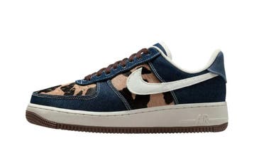 Nike Air Force 1 Low Cheetah Blue Denim (Womens), Nieuw