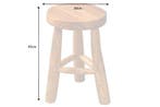 Massief houten kruk BALI 45cm natuurlijk rond teakhouten, Ophalen of Verzenden, Nieuw