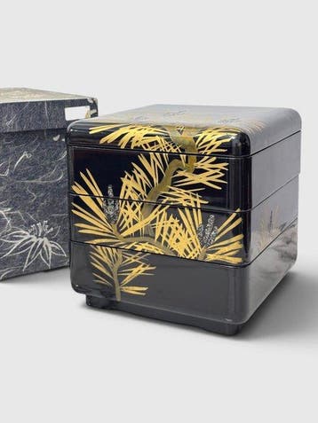 Doos - Hout, Maki-e Lakwerk Jubako Doos, Antiek en Kunst