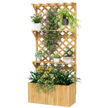 Verhoogd Bed Met Trellis, Bloemenhoogbed Van Sparrenhout, Pl, Verzenden