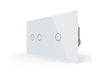Livolo Touchscreen Schakelaar 2+1 | Wit Glas | Puls |, Ophalen of Verzenden, Nieuw, Schakelaar