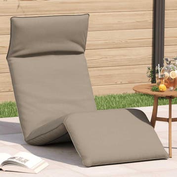 vidaXL Ligstoel inklapbaar 175x54x8,5 cm oxford stof taupe, Verzenden, Nieuw