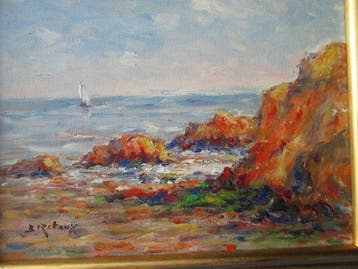 Bruno Retaux (1947) - Voilier en bord de mer, Antiek en Kunst