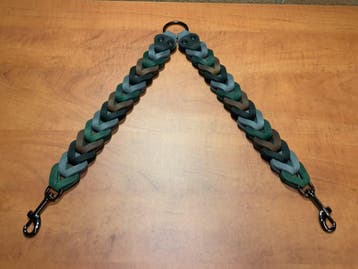 Leren duo honden riem grey/green/black/brown, Ophalen of Verzenden, Nieuw