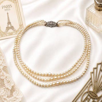 Franse Art Deco sterlingzilveren & zoetwatergekweekte parel,