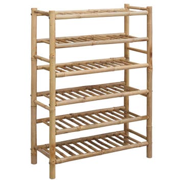 vidaXL Schoenenrek met plank met opslag Naturel 68 x 28 x 96, Verzenden, Nieuw