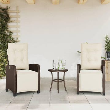 vidaXL Tuinstoelen 2 st verstelbaar met voetensteun poly, Tuin en Terras, Tuinstoelen, Verzenden, Nieuw