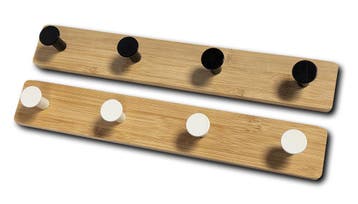 Zelfklevende bamboe kledinghanger – 4 haken (zwart), Ophalen of Verzenden, Nieuw