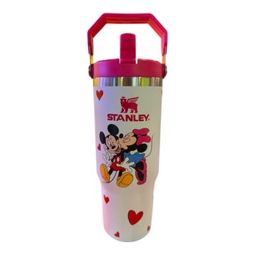 Walt Disney Mickey + Minnie Mouse Stanley tumbler (wit/roze), Ophalen of Verzenden, Mickey Mouse, Nieuw, Servies