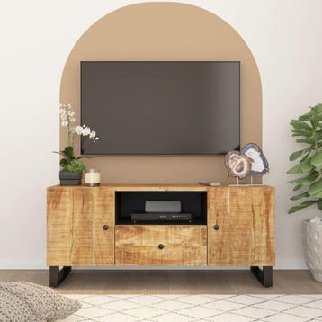 vidaXL Tv-meubel 105x33,5x46 cm massief mangohout en bewerkt, Minder dan 50 cm, Verzenden, Nieuw, Minder dan 100 cm