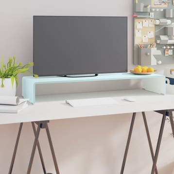 vidaXL Tv-meubel/monitorverhoger 90x30x13 cm glas groen, Verzenden, Nieuw, 50 tot 100 cm, Minder dan 100 cm