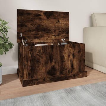 vidaXL Opbergbox 70x40x38 cm bewerkt hout gerookt, Huis en Inrichting, Verzenden, Nieuw