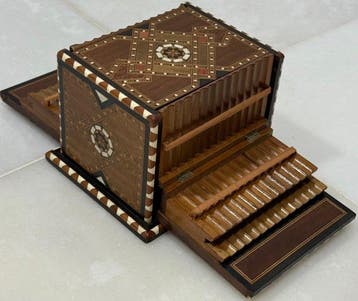 Sigarettendoos - Satijnhout - H : 12,5