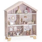 Roze houten poppenhuis met speelse details, Kinderen en Baby's, Speelgoed | Houten speelgoed, Ophalen of Verzenden, Nieuw