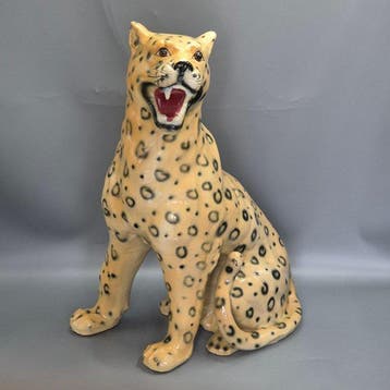 Große Vintage Keramikfigur – Leopard Gepard - Figuur -