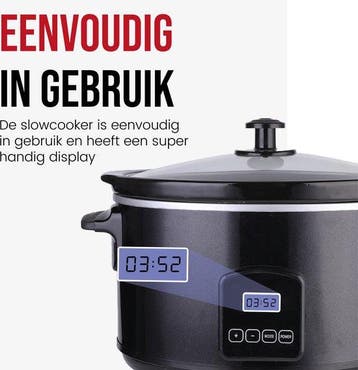 2dekans | DistinQ Digitale Slowcooker 6 liter met Timer –, Huis en Inrichting, Keuken | Keukenbenodigdheden, Ophalen of Verzenden