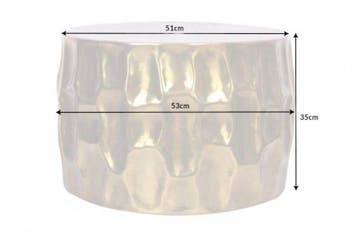 Ronde salontafel ORGANIC ORIENT 55cm goud metaal gehamerd 3D, Ophalen of Verzenden, Nieuw