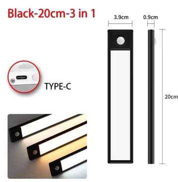 LED Nachtlampje Bewegingssensor – USB-C Oplaadbaar Kastlamp, Verzenden, Nieuw
