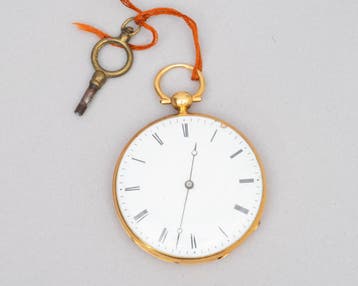 Een gouden savonette zakhorloge. Frankrijk, 20e eeuw., Gebruikt