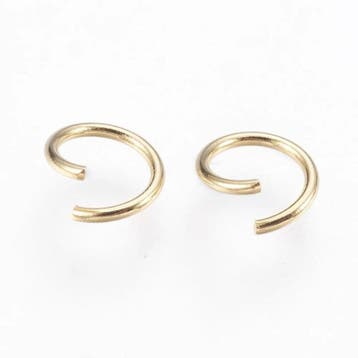 20 x RVS 304 buigringen 5 x 1 mm – 24k gold plated, Ophalen of Verzenden, Nieuw, Kraal