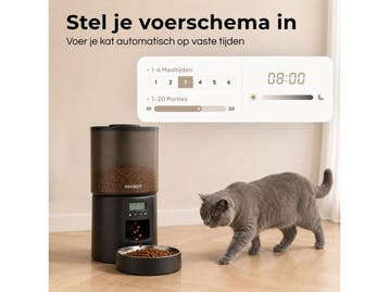 MYBOT P2 - Automatische Voerbak - 4L - 6 Maaltijden per Dag, Dieren en Toebehoren, Dierenvoeding, Verzenden