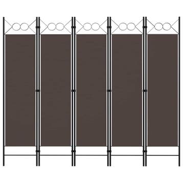 vidaXL Kamerscherm met 5 panelen 200x180 cm bruin, Verzenden, Nieuw