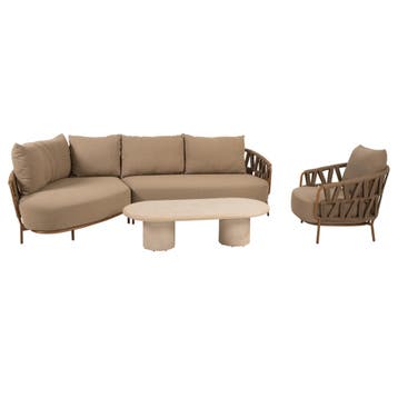 Hampton Biarritz chaise longue loungeset 4 delig mortex, Tuin en Terras, Ophalen of Verzenden, Nieuw