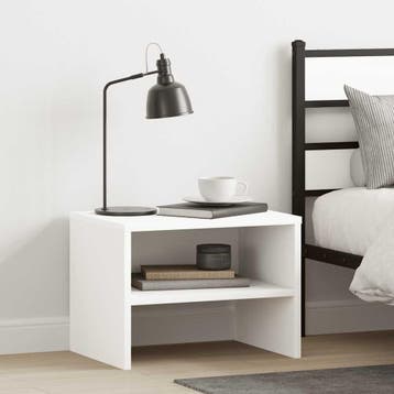 vidaXL Nachtkastjes 2 st 40x30x30 cm bewerkt hout wit, Minder dan 45 cm, Verzenden, Nieuw, Minder dan 55 cm