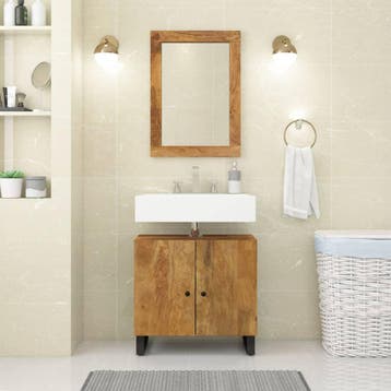 vidaXL Wastafelkast 62x33x58 cm massief mangohout en bewerkt, Huis en Inrichting, Verzenden, Nieuw, Wastafelkast, Minder dan 100 cm