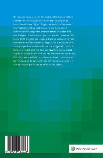 Overheidsbeleid 9789013163933, Boeken, Verzenden, Zo goed als nieuw