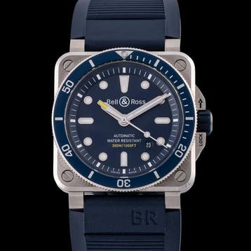 Bell & Ross - BR03 Diver - BR0392-D-BU-ST/SRB - Heren - 2018, Nieuw
