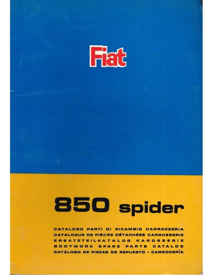 1967 FIAT 850 SPIDER CARROSSERIE ONDERDELENHANDBOEK, Auto diversen, Handleidingen en Instructieboekjes