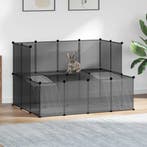 vidaXL Dierenhok klein 143x107x93 polypropeen en staal zwart, Verzenden, Nieuw